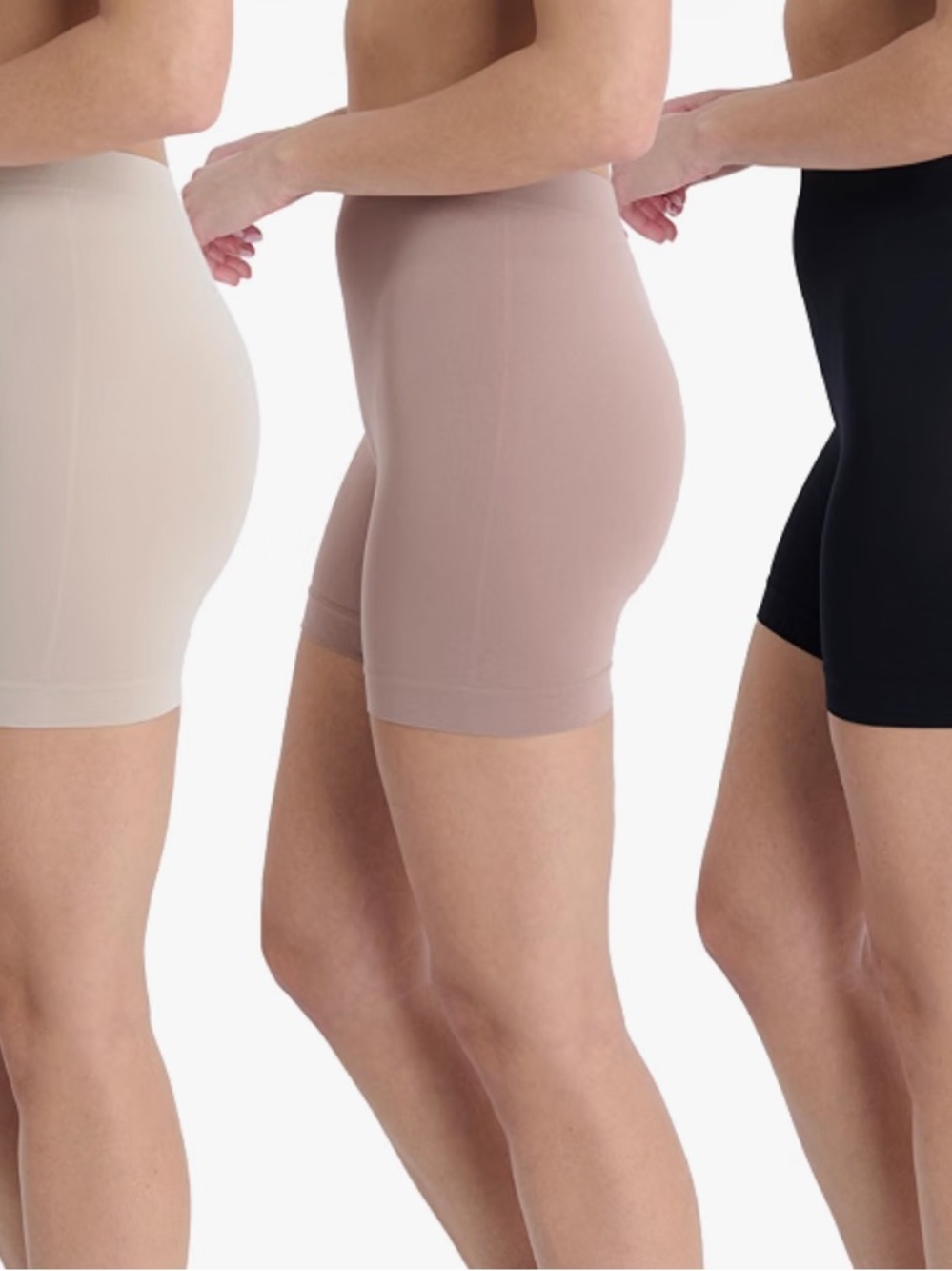 Skinny Girl Women’s Mid Length Seamless Slip Shorts - one pair only